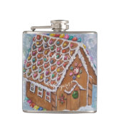 クリスマス気分の中でジンジャーブレッド飴の家 フラスク (正面)
