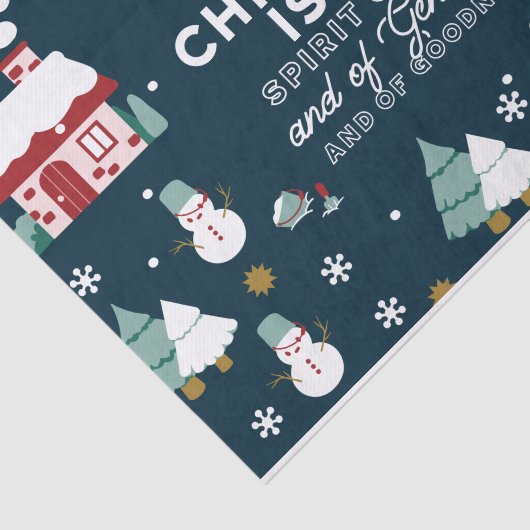 クリスマス気分の冬の夜の村の風景 薄葉紙 (詳細)