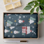 クリスマス気分の冬の夜の村の風景 薄葉紙 (ギフト)