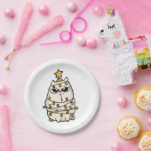 クリスマス気分の悪い猫 ペーパープレート (パーティー)