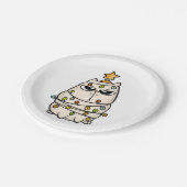 クリスマス気分の悪い猫 ペーパープレート (アングル)