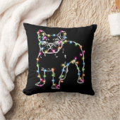 クリスマス気分の晴れやかなクリスマスの光を持つフランス人 クッション (ブランケット)