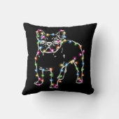 クリスマス気分の晴れやかなクリスマスの光を持つフランス人 クッション (裏面)