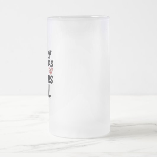 クリスマス気分の気分が満杯 フロストグラスビールジョッキ (中央)