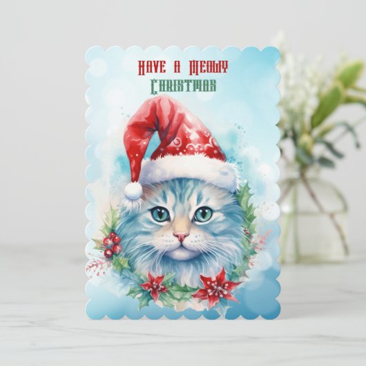 クリスマス気分の良いサンタの猫 (スタンド正面)