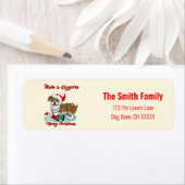 クリスマス気分の良い英語のブルドッグを食べる ラベル (インサイチュ)