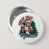 クリスマス気分を盛り上げるサンタ 缶バッジ (正面&裏面)