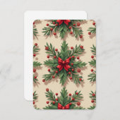 クリスマス気分モダン、アンティークはがき サンキューカード (正面/裏面)