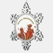 クリスマス気分 スノーフレークピューターオーナメント (右)