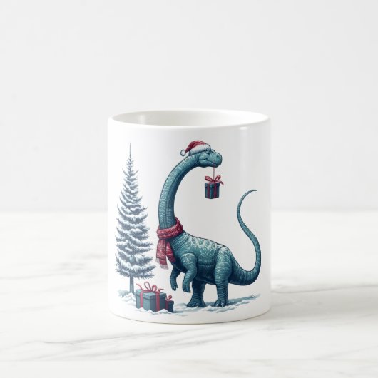 クリスマス気管支索恐竜 コーヒーマグカップ (中央)