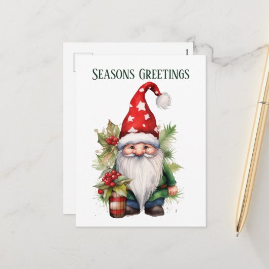 クリスマス水の色格言追加文字休日 シーズンポストカード (正面/裏面インサイチュ)