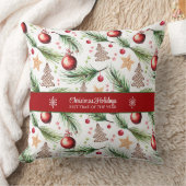 クリスマス水彩休日の装飾パターン クッション (ブランケット)