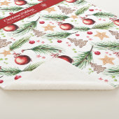 クリスマス水彩休日の装飾パターン シェルパブランケット (3/4)