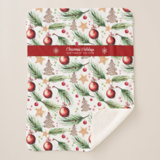 クリスマス水彩休日の装飾パターン シェルパブランケット