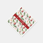 クリスマス水彩休日の装飾パターン スタンダードカクテルナプキン (角)