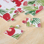 クリスマス水彩花枠写真 ジグソーパズル (側面)