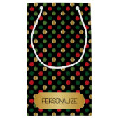 クリスマス水玉模様の背景 スモールペーパーバッグ (裏面)