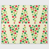 クリスマス水玉模様ツリーパターンラッピング紙 ラッピングペーパー (フラット)
