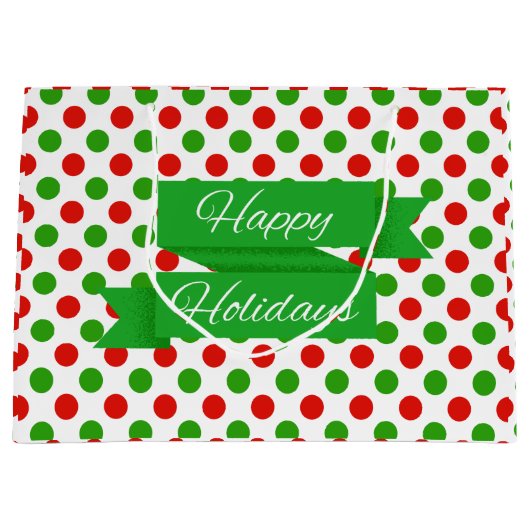 クリスマス水玉模様パターン大抱き枕 ラージペーパーバッグ (正面)