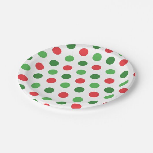 クリスマス水玉模様 ペーパープレート (アングル)