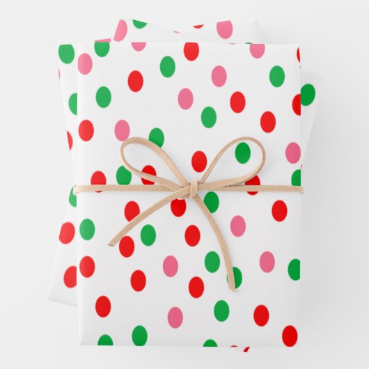 クリスマス水玉模様 ラッピングペーパーシート (インサイチュ)
