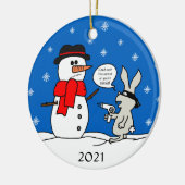 クリスマス泥棒バニー セラミックオーナメント (左)