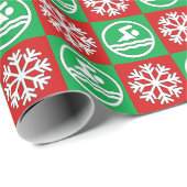 クリスマス泳ぐ人と雪片スイミング恋人 ラッピングペーパー (ロールコーナー)