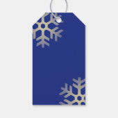 クリスマス泳ぐ人カスタム文字ブルー ギフトタグ (裏面)