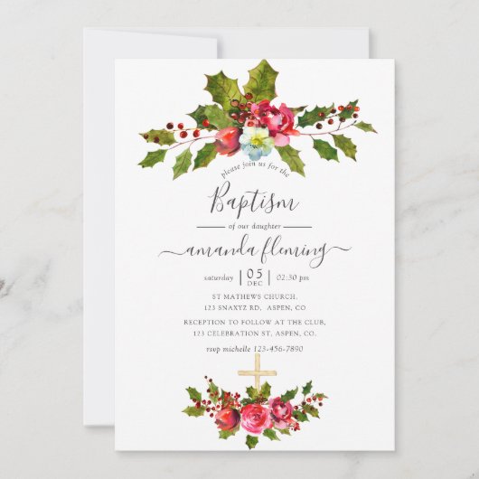 クリスマス洗礼 招待状 (正面)