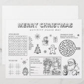 クリスマス活動子供へ紙ランチョンマット (正面/裏面)