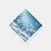 クリスマス浮雪ハート スタンダードカクテルナプキン (角)