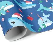 クリスマス海の下の子供たちナルファールシャーク ラッピングペーパー (ロールコーナー)