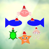クリスマス海の生き物シーフードレストラン ウィンドウサイン (シート3)