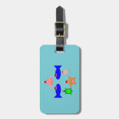 クリスマス海の生き物パーソナライズされた ラゲッジタグ (正面縦)