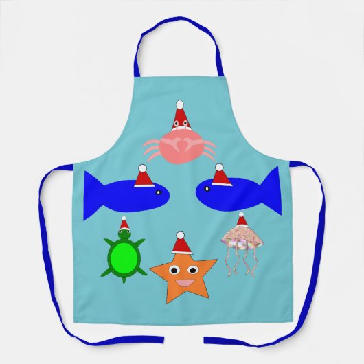 クリスマス海の生き物 エプロン (正面)