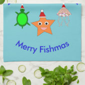 クリスマス海の生き物 キッチンタオル (折り畳み)