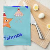 クリスマス海の生き物 キッチンタオル (四つ折り)