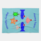 クリスマス海の生き物 キッチンタオル (横)