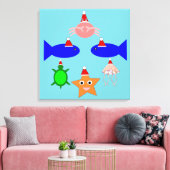 クリスマス海の生き物 キャンバスプリント (インサイチュ (リビング))