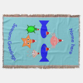 クリスマス海の生き物 スローブランケット (正面)
