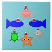 クリスマス海の生き物 タイル (正面)