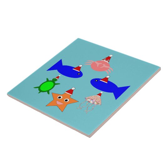 クリスマス海の生き物 タイル (側面)