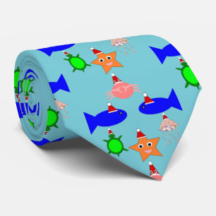 クリスマス海の生き物 ネクタイ