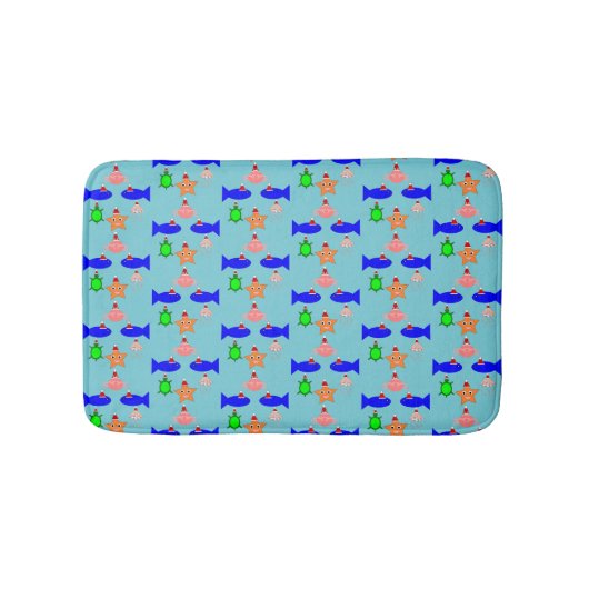 クリスマス海の生き物 バスマット (正面)