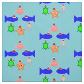 クリスマス海の生き物 ファブリック (見本)