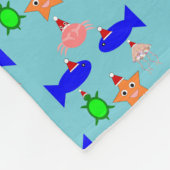 クリスマス海の生き物 フリースブランケット (角)