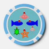 クリスマス海の生き物 ポーカーチップ (裏面)