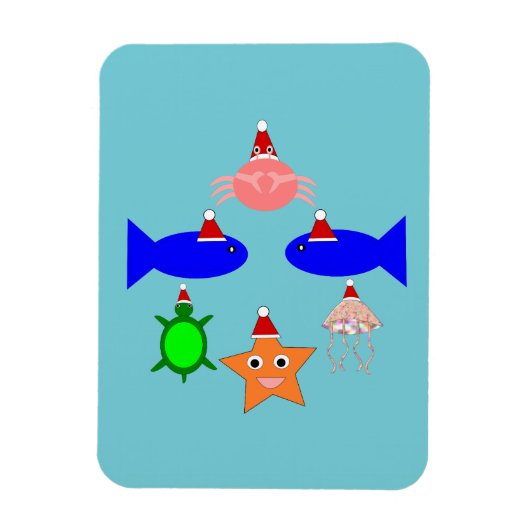 クリスマス海の生き物 マグネット (縦)