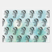 クリスマス海の生き物 ラッピングペーパーシート (正面)