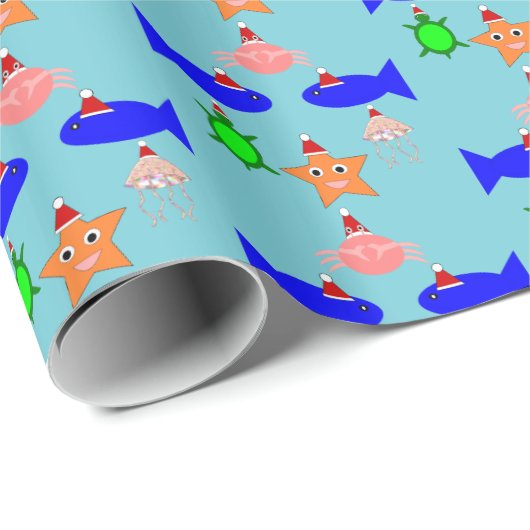 クリスマス海の生き物 ラッピングペーパー (ロールコーナー)